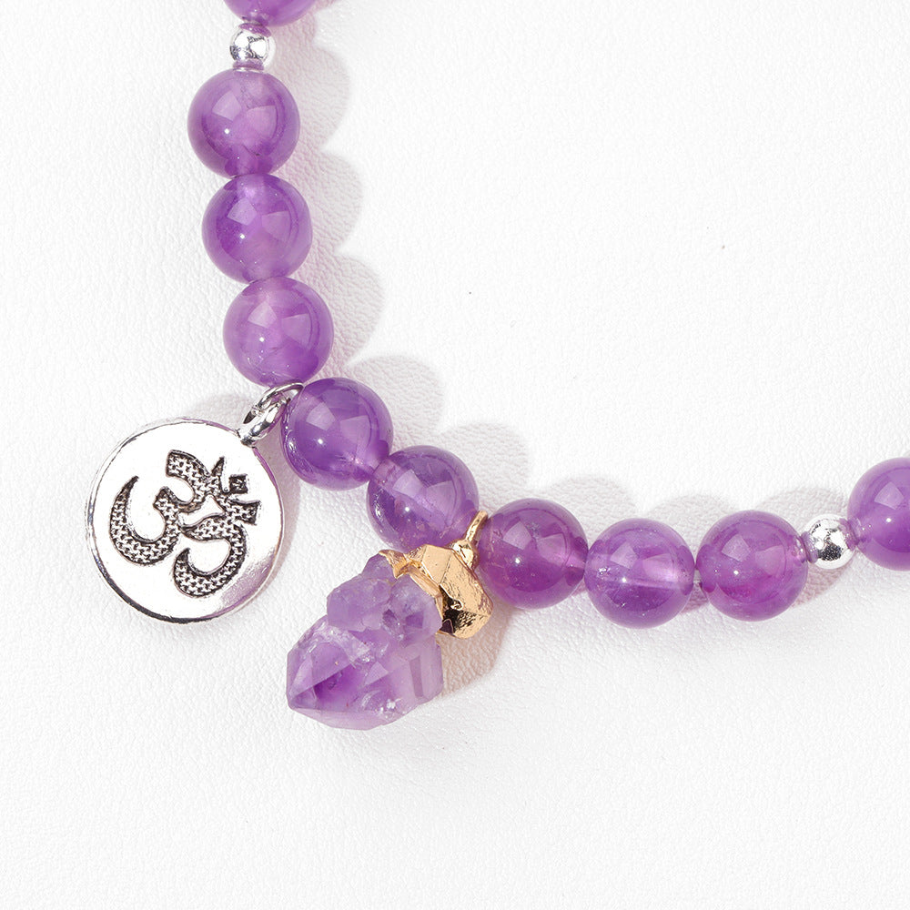 Pulsero de aleación de machos de amatista de piedra natural al por mayor