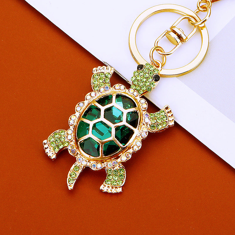 Wholesale Fashion Metal Crystal Turtle Keychain Car Key Accessory Gift For Men Women