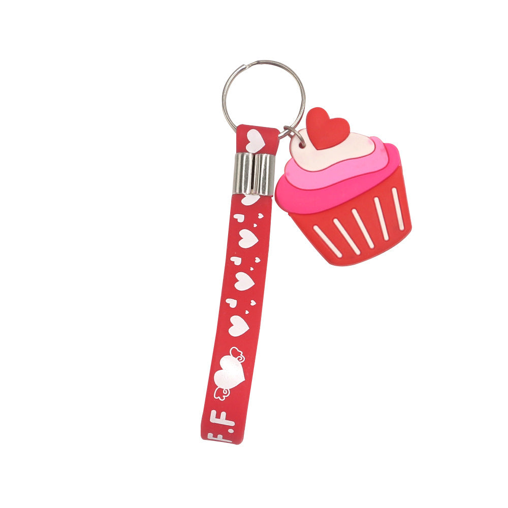 Wholesale 24pcs Valentine's Day Silicone Love Keychain
