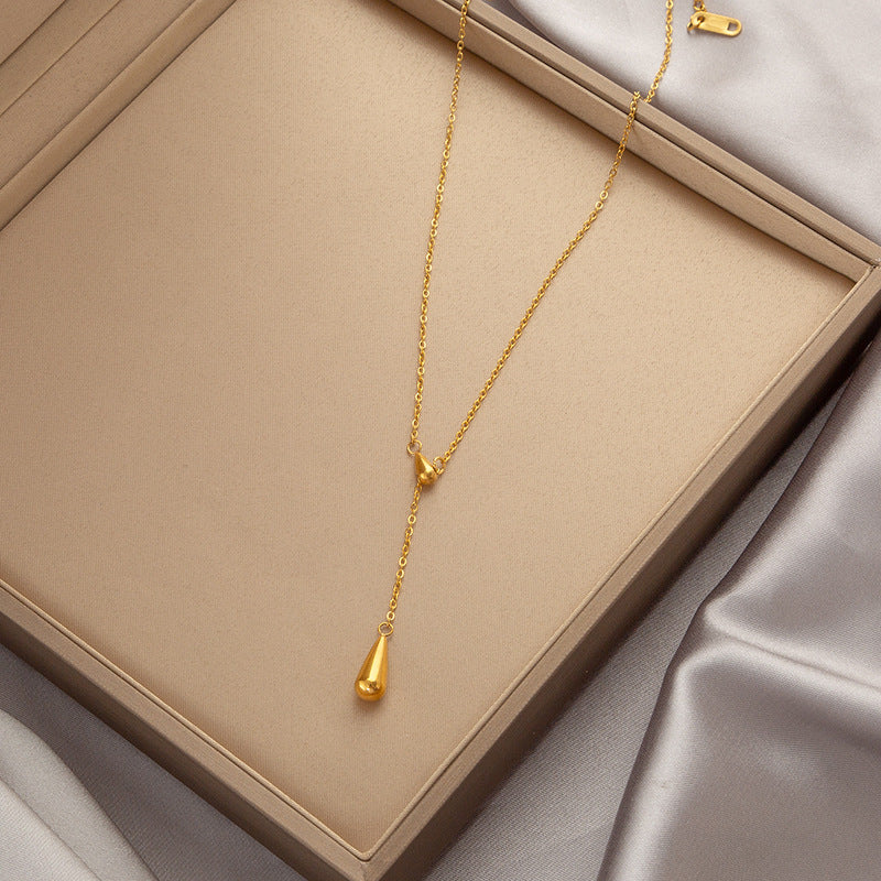 Wholesale  Accessible Luxury Niche Emerald Titanium Steel Necklace Women' s Ins Style