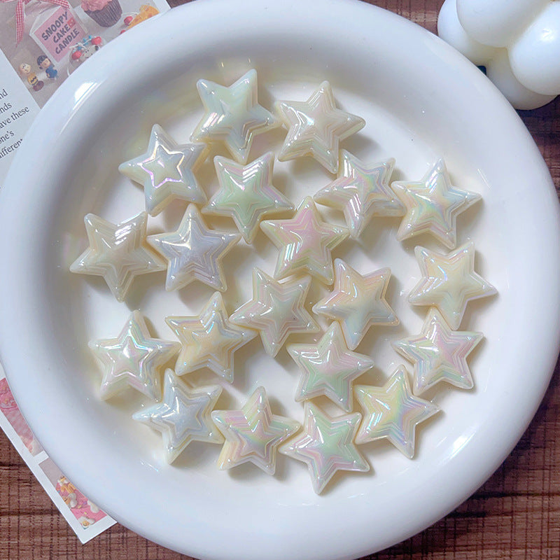 Wholesale 10pcs Color-plated UV Five-pointed Star  Acrylic Beads