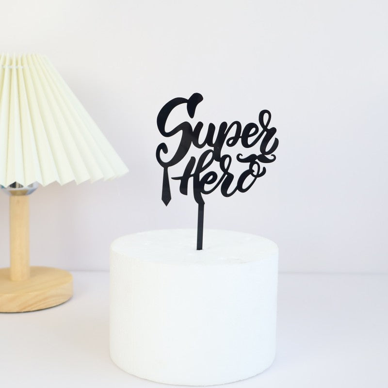 Wholesale 10PCS/PACK Father's Day Happy Acrylic Cake Card Decoration