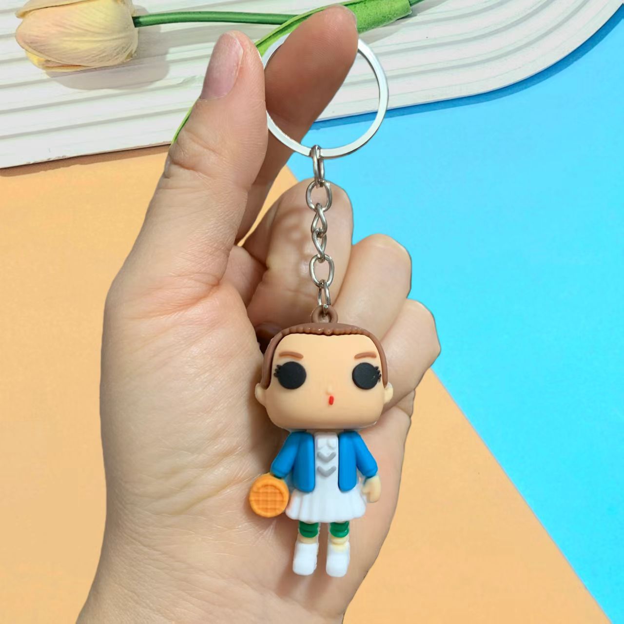 Wholesale Colorful cartoon flowers Keychains