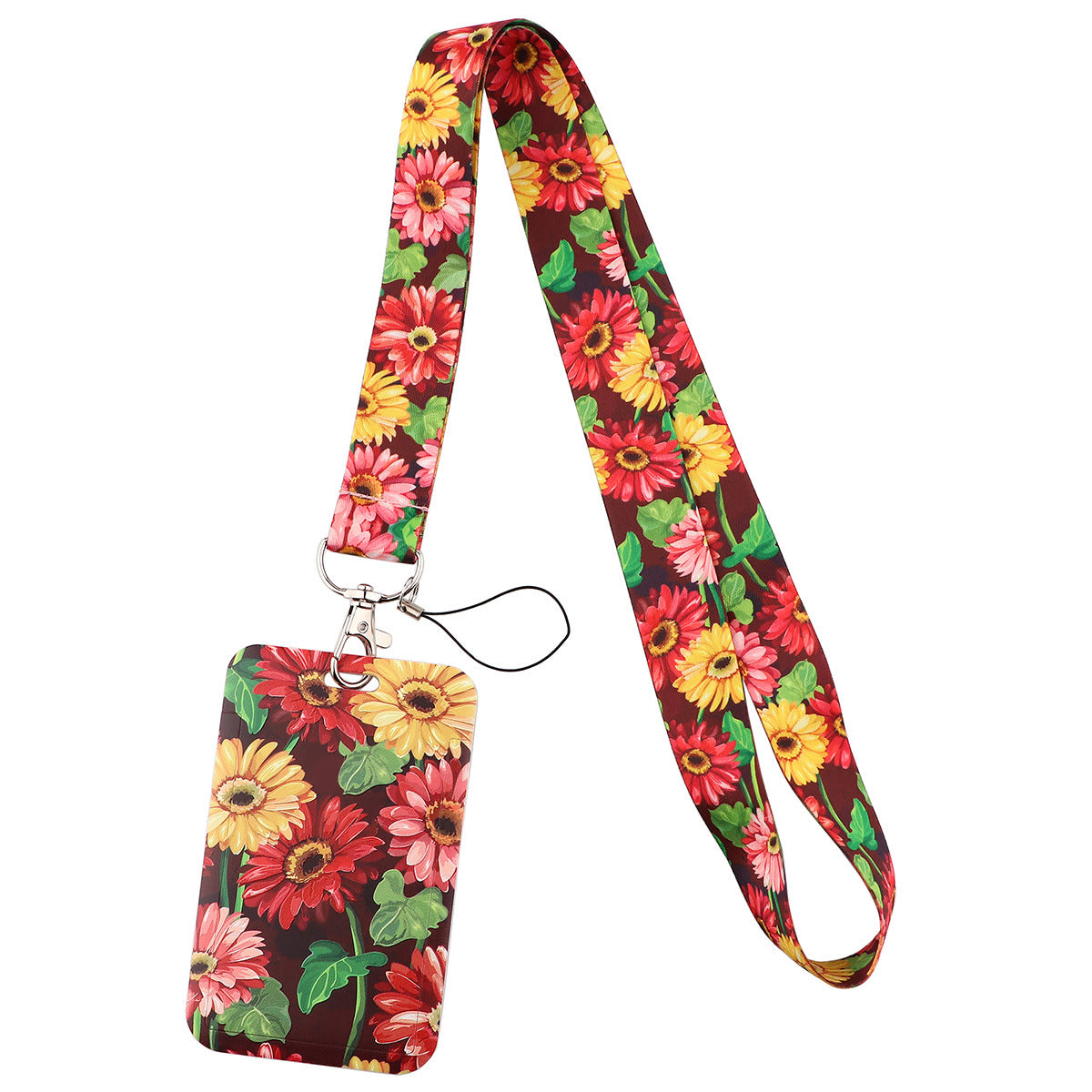 Wholesale Sunflower Daisy Flowers Mobile Phone Lanyard Card Holder Keychains