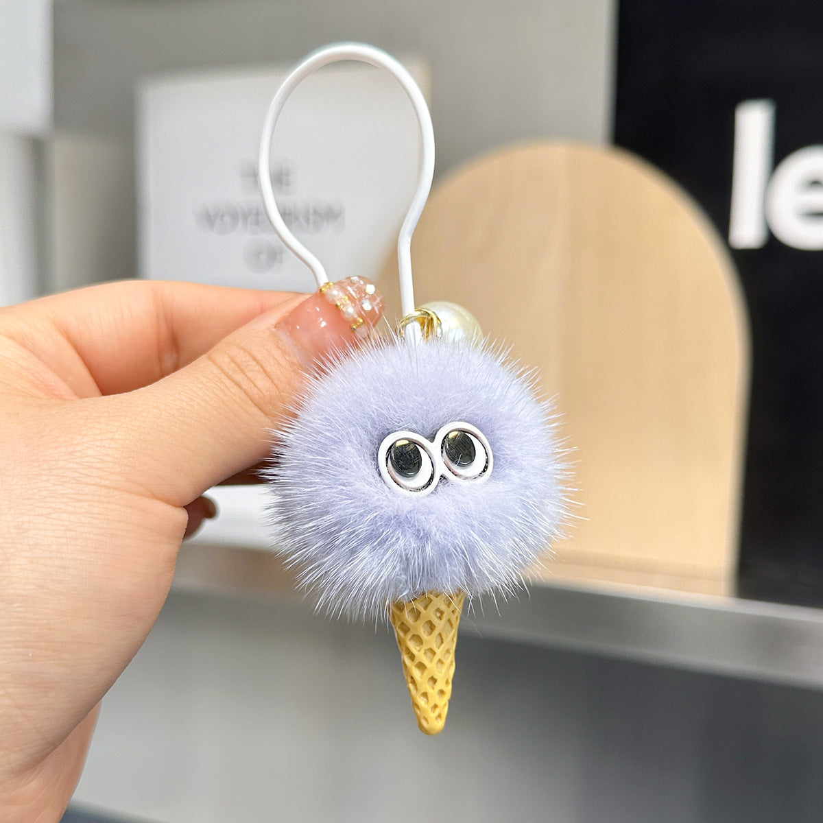 Wholesale Briquette Ice Cream Plush Keychain