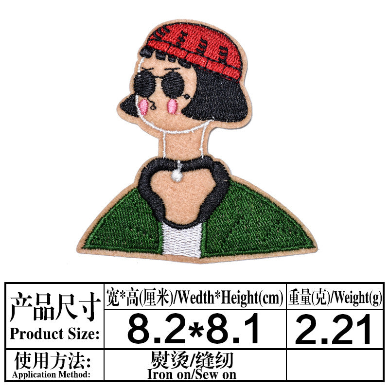 Wholesale 6 Pack Embroidered Face Patch Stylish Cloth Sew On Badge For Clothing DIY Fashion Accessory Everyday Gift Boutique Resale