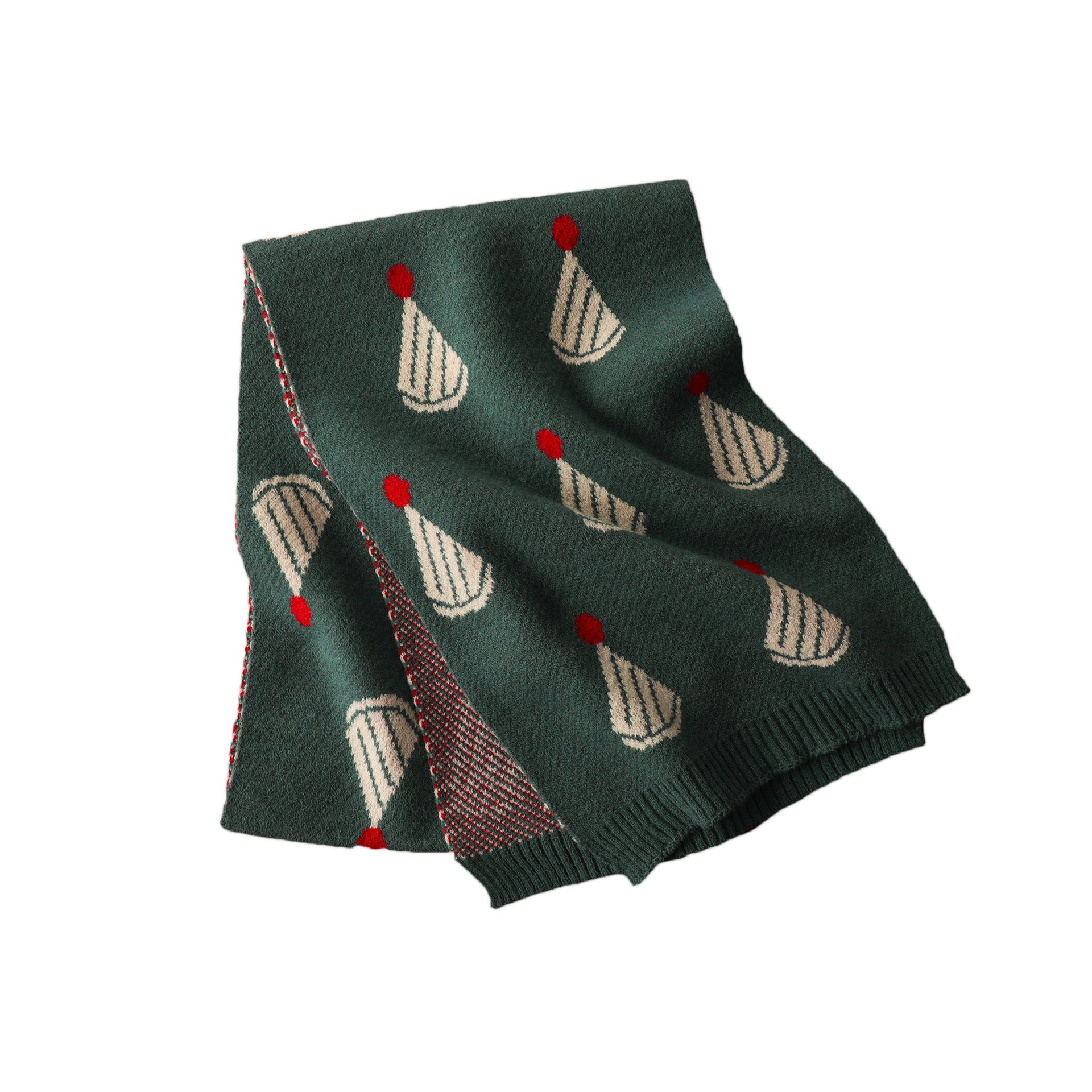 Wholesale Red Christmas Tree Knitted Wool Scarf