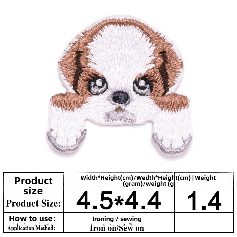 Wholesale Puppy Head Animal Embroidery Patch