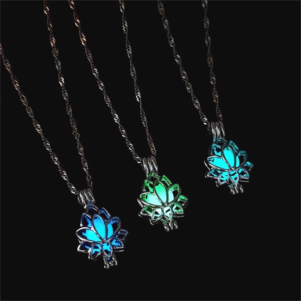 Wholesale Lotus Box Luminous Necklace