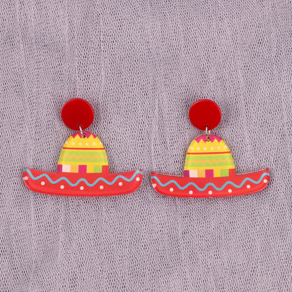 Wholesale Fashion Dragonfly Heart Rainbow Horse Acrylic Earrings