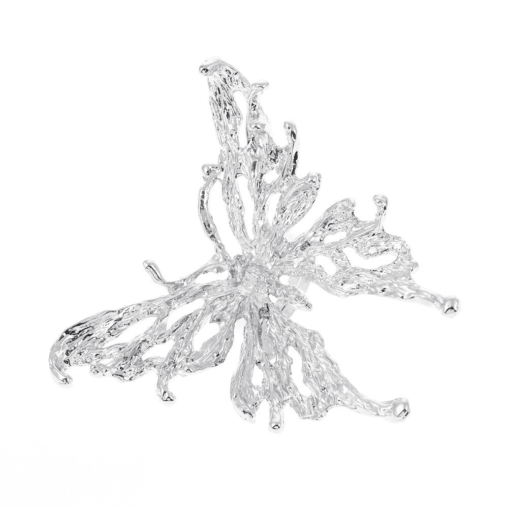 Wholesale Exaggerated hollow butterfly ring