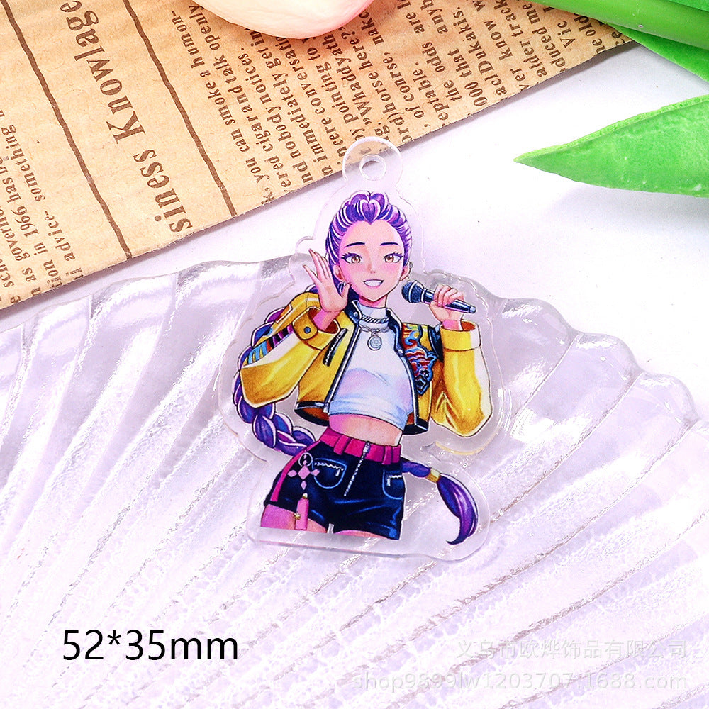 Wholesale 10pcs/ pack Cartoon Girl Cute Pendant Acrylic DIY Accessories