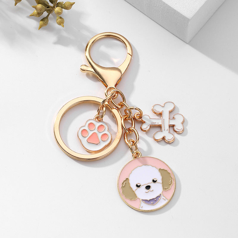 Caricaturas al por mayor de caricatura con llavero de metal de mascota