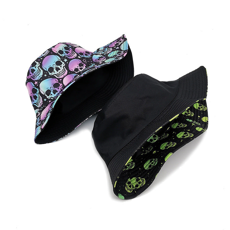 Sombrero de cubo de estampado de calavera de algodón al por mayor