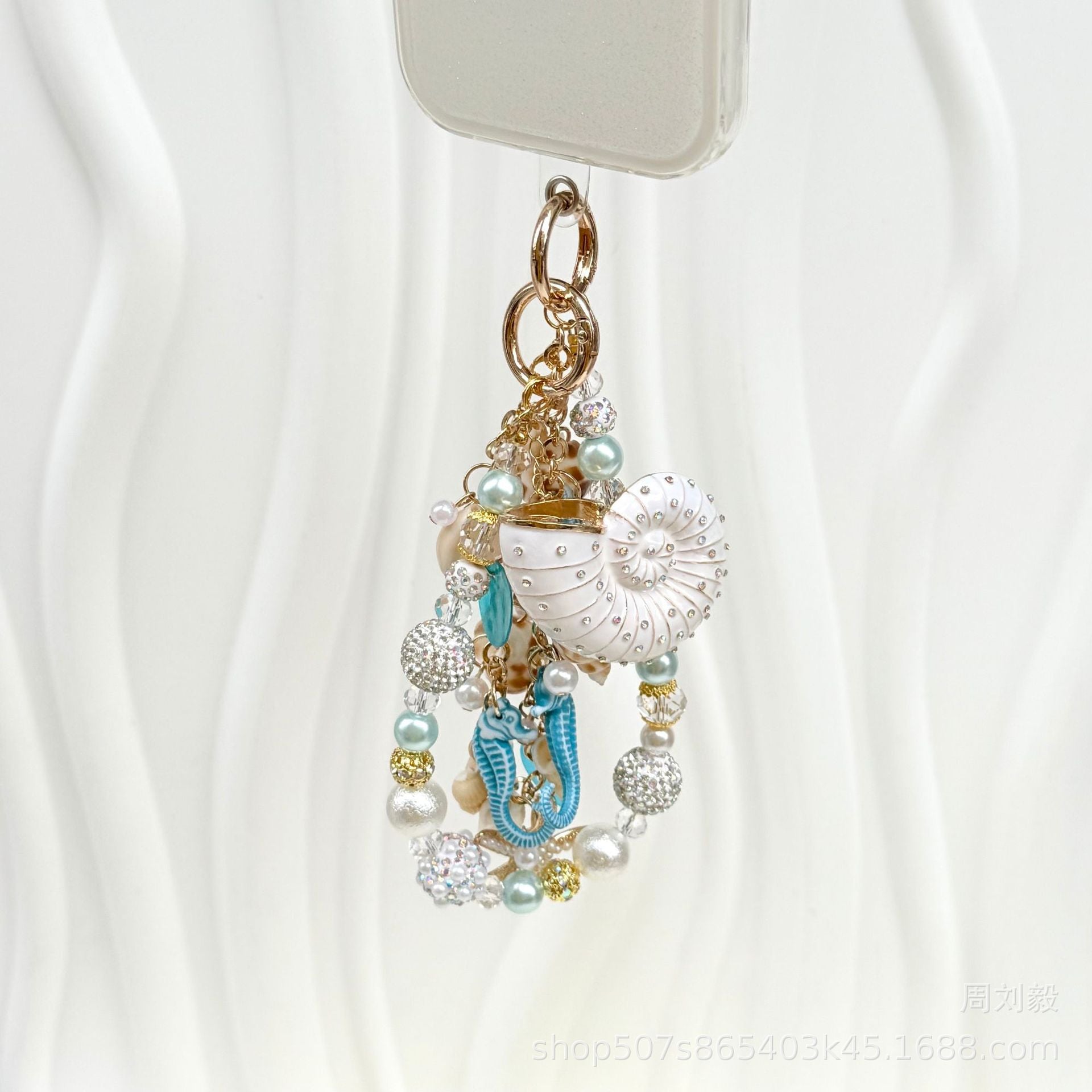 Wholesale Summer Ocean Series Pearl and Seashell Phone Charm