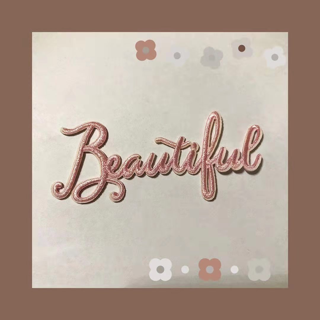 Wholesale New English letter embossed personalized embroidery patch