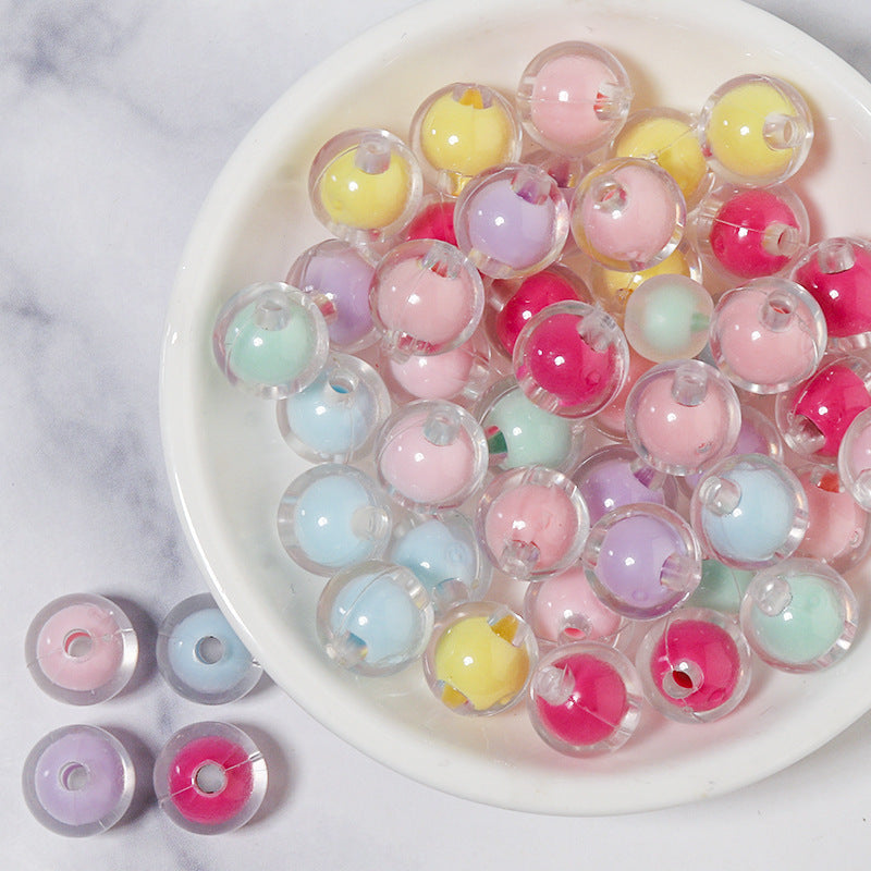 Wholesale 20pcs/pack Acrylic Transparent Frosted Various Candy Color Beads
