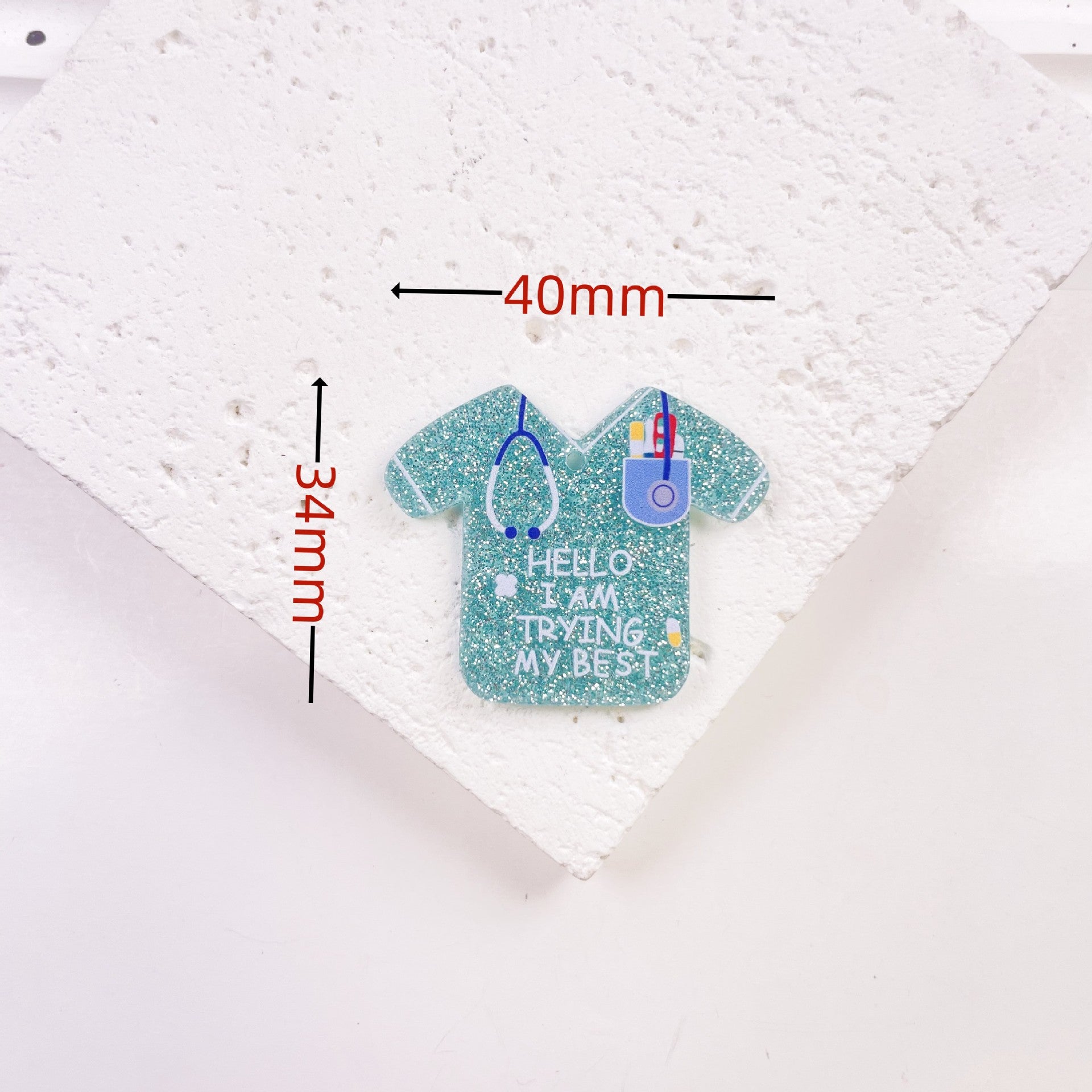 Wholesale 10pcs Glitter Acrylic Cartoon Organ Nurse Day Accessories