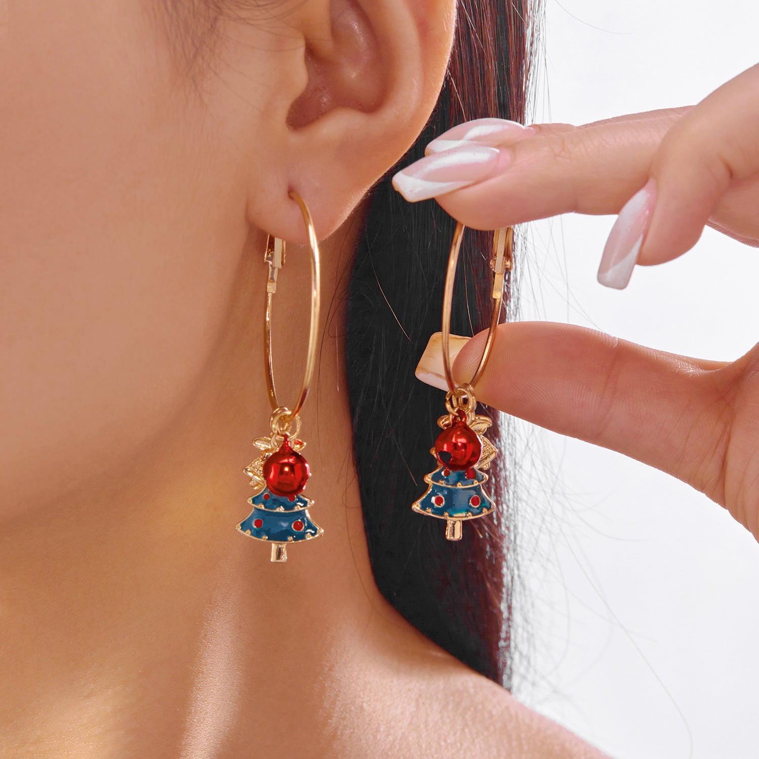 Wholesale New Christmas earrings for women all-match holiday Christmas gingerbread man cane earrings