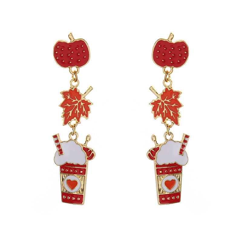 Wholesale Christmas snowflake candy bell reindeer earrings