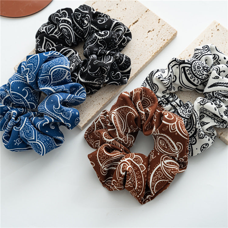 Wholesale Fabric Black and White Large Intestine Scrunchie