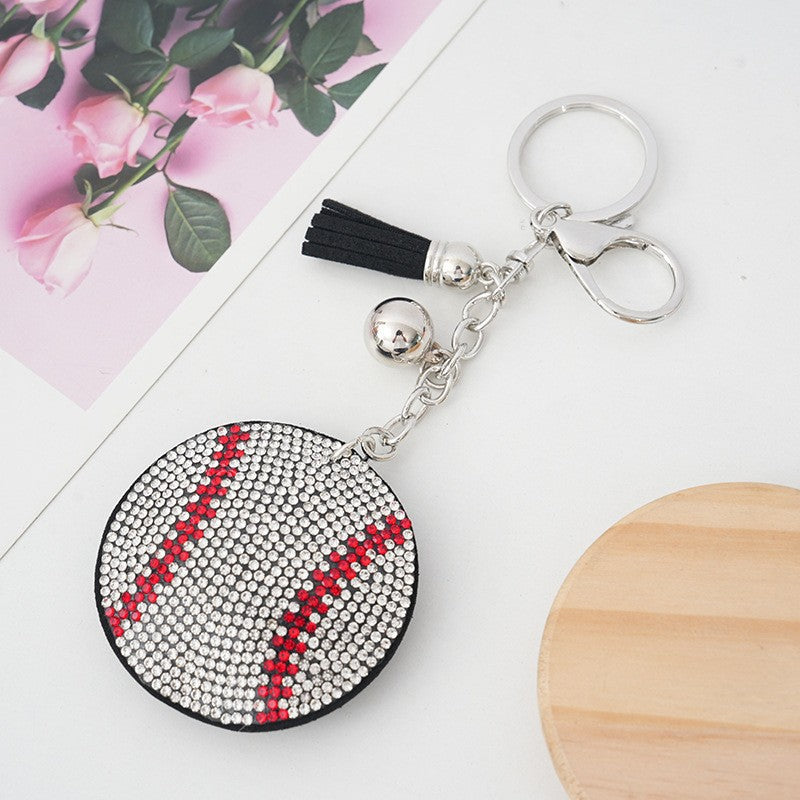 Wholesale Zinc Alloy Football Basketball Volleyball Baseball Sticker Diamond Keychain