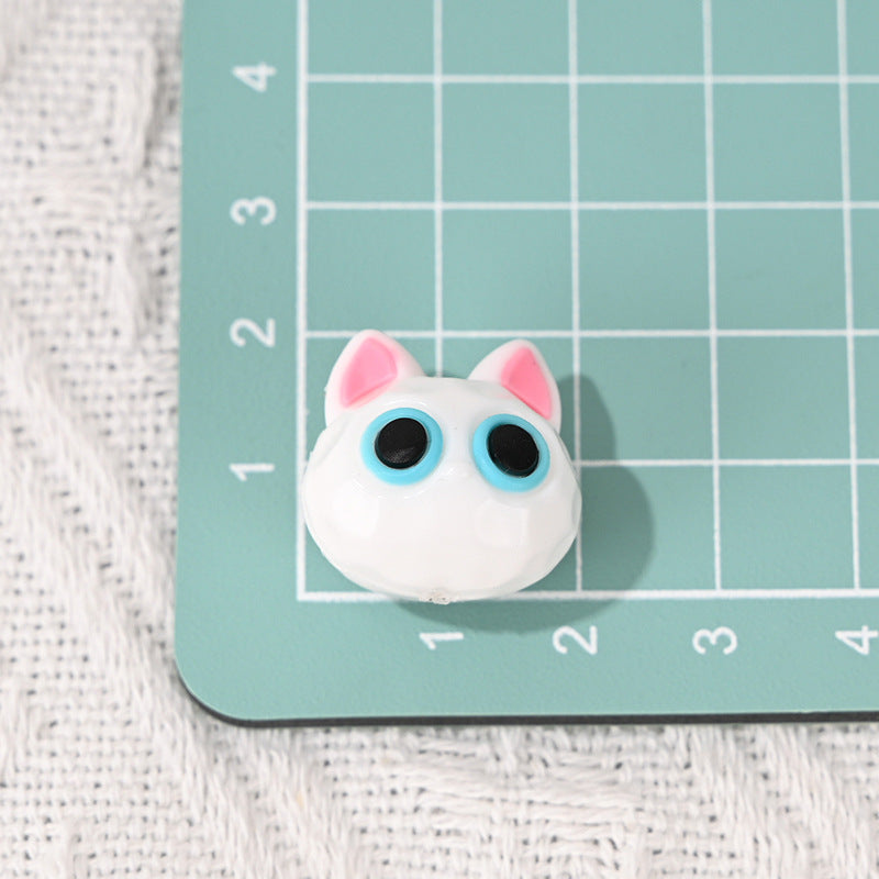 Wholesale 10pcs  Cartoon cat cute straight hole bead