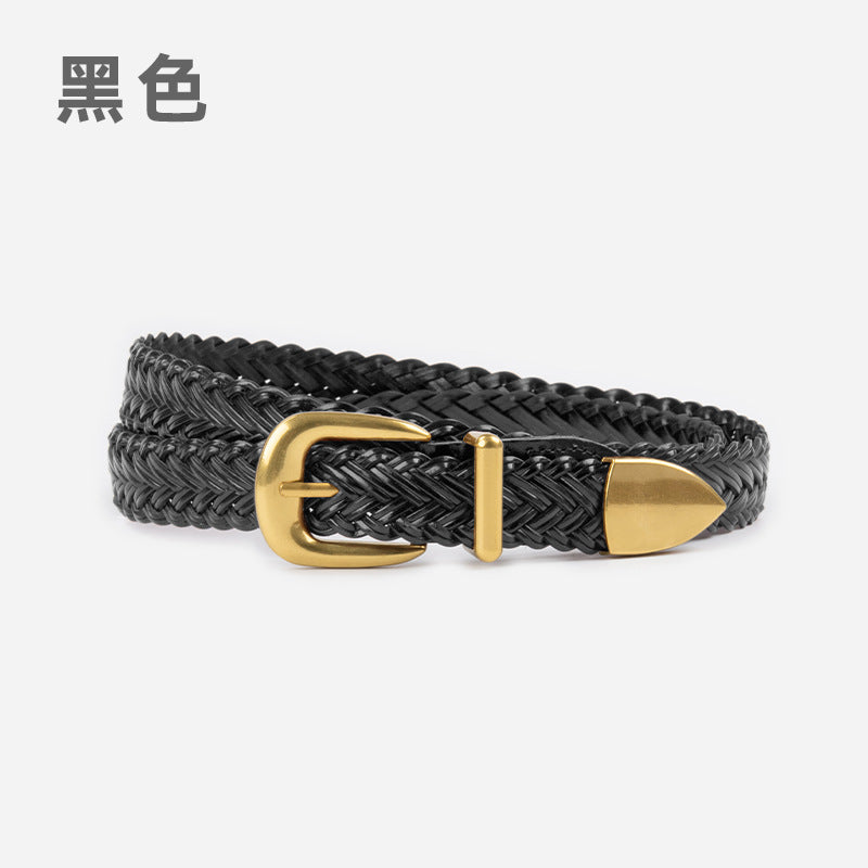 Wholesale Guangzhou Rhododendron Woven Belt with Jeans Casual Pants
