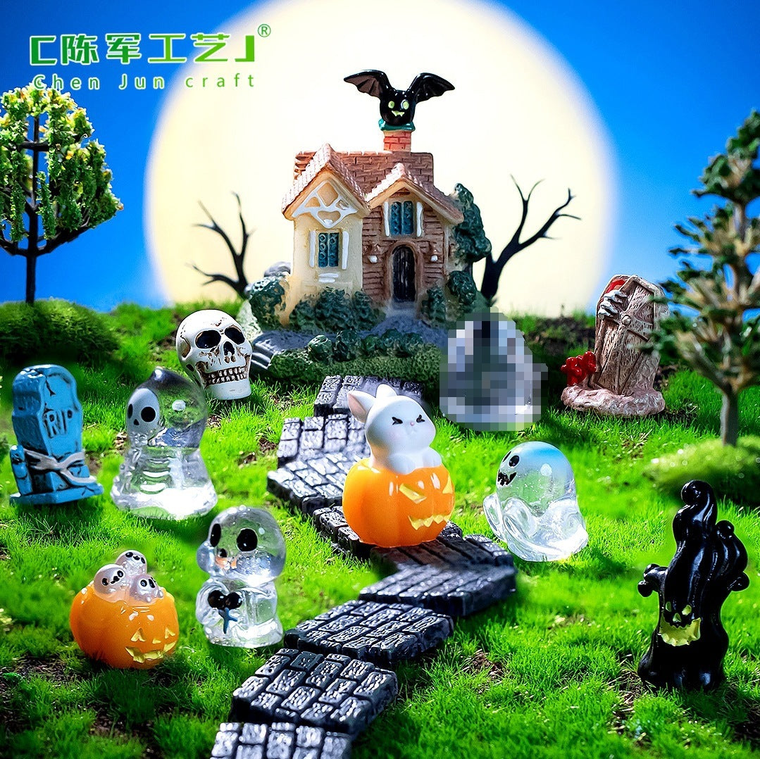 Wholesale Resin Cartoon  Ghost Pumpkin Crystal Ball Ornament - Decorative Accent for Party,  Gift,  Everyday Use