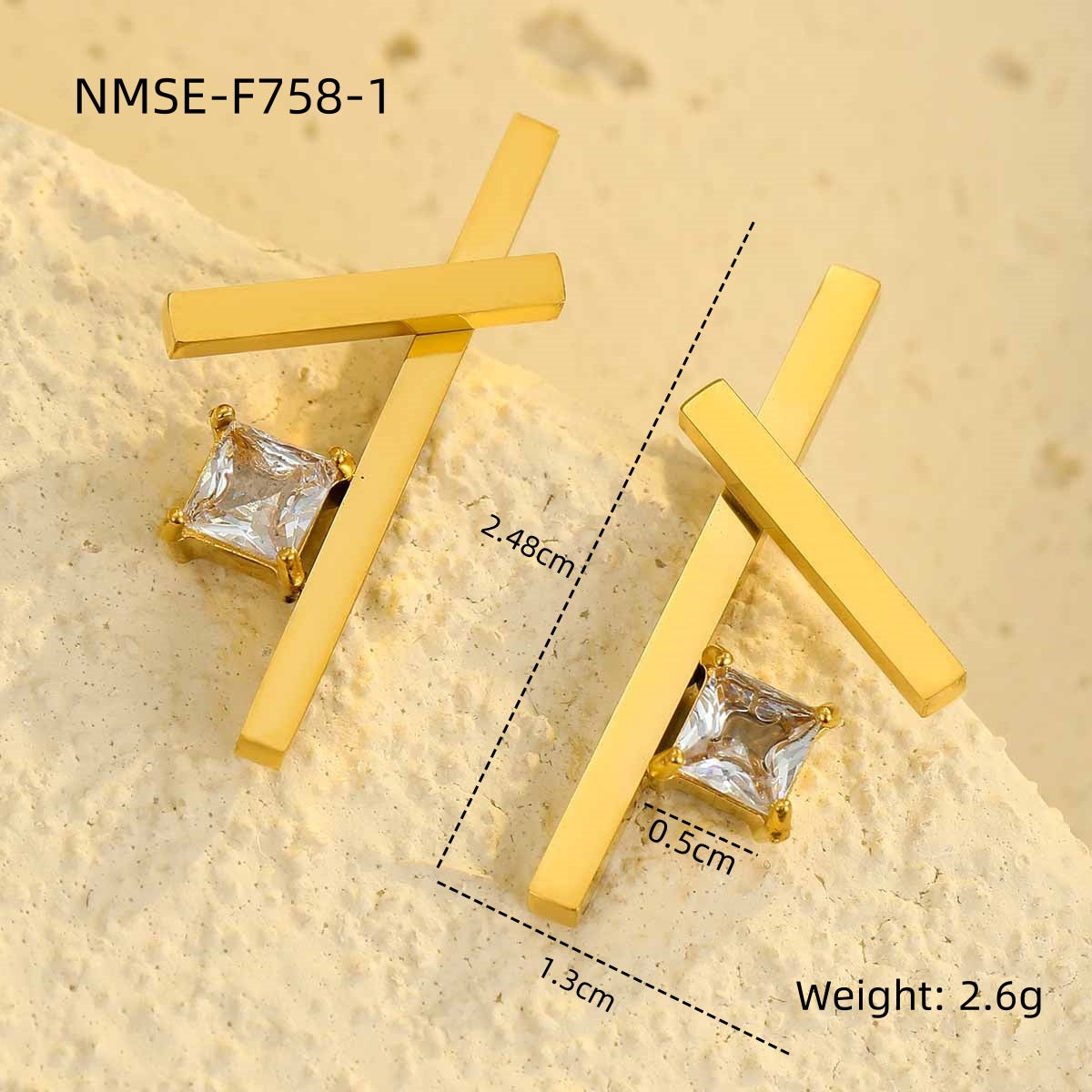 Wholesale Droplet shaped heart-shaped geometric shape Stainless Steel Earrings