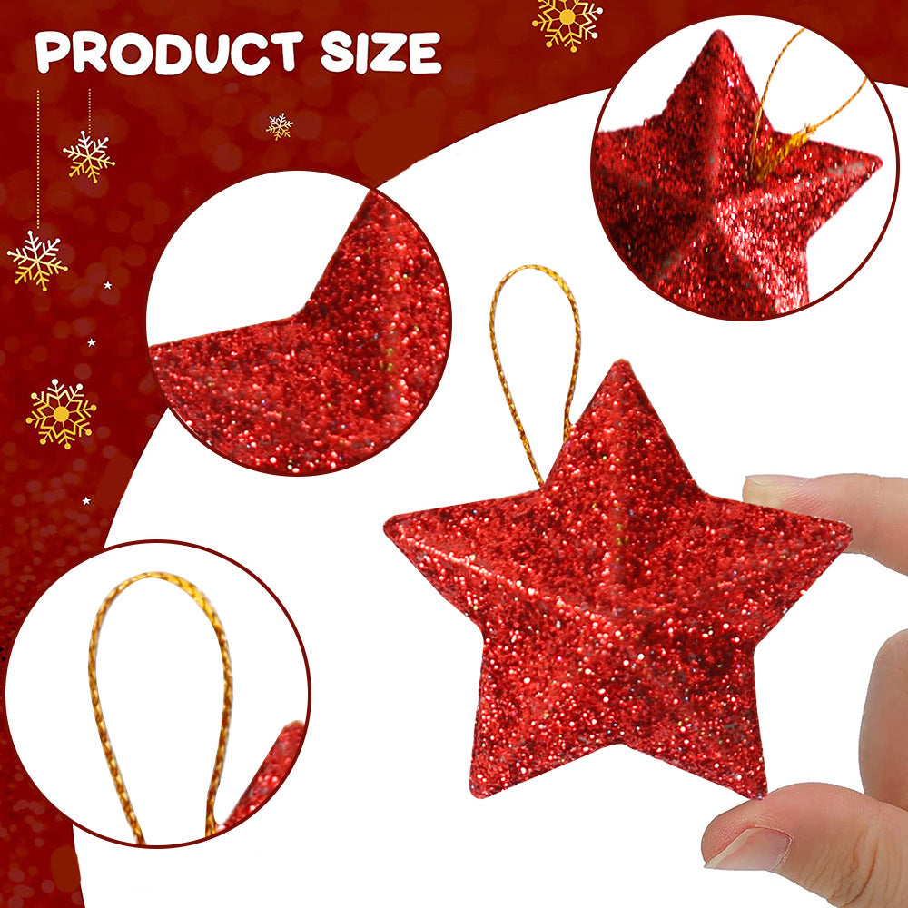 Wholesale Christmas decorations gold powder five-pointed star pendant