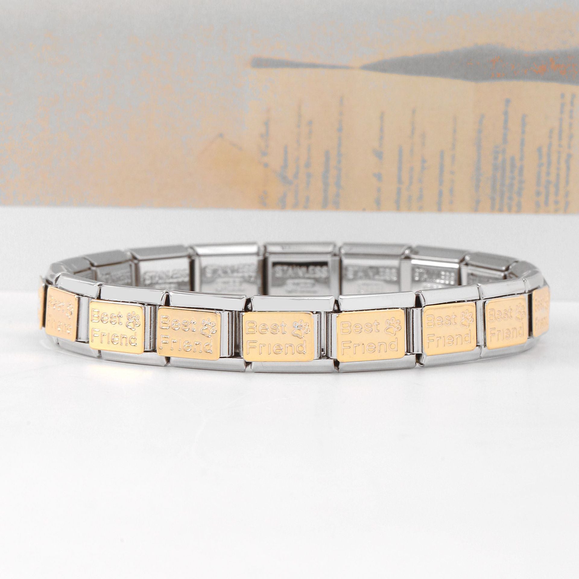 Wholesale Welding 9mm Module Pattern Letter Bracelet DIY Accessories