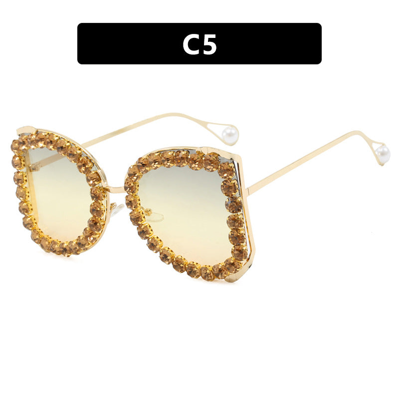 Wholesale Large frame diamond sunglasses