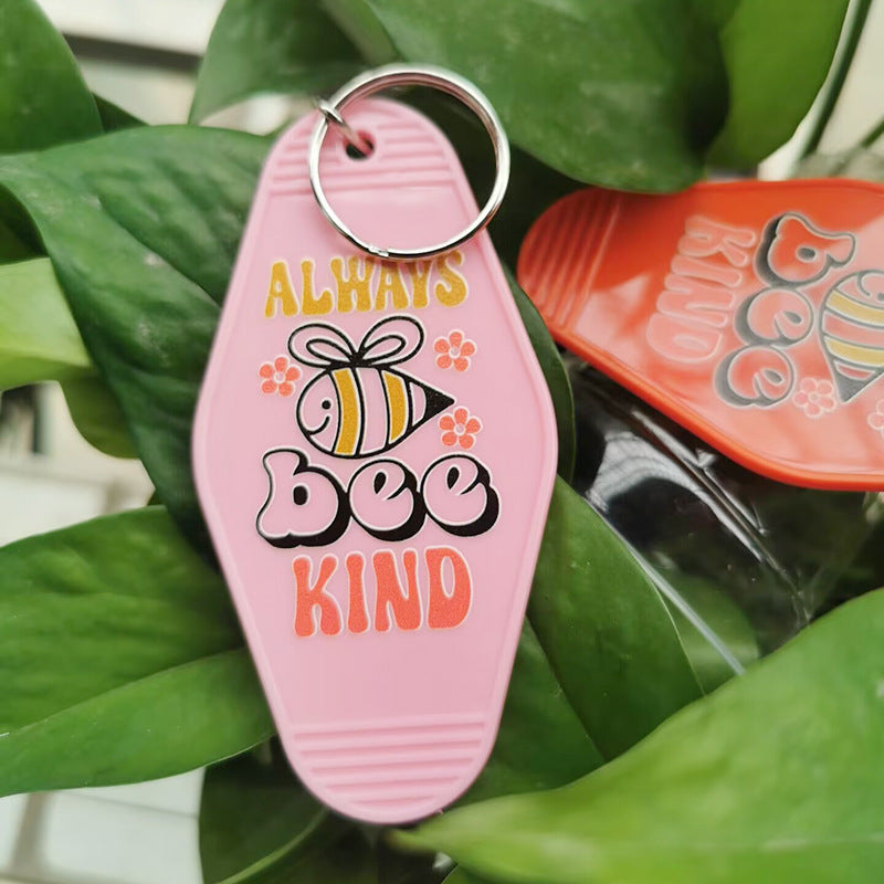 Wholesale ALWAYS BEE KIND Retro Plastic Hotel Keychain