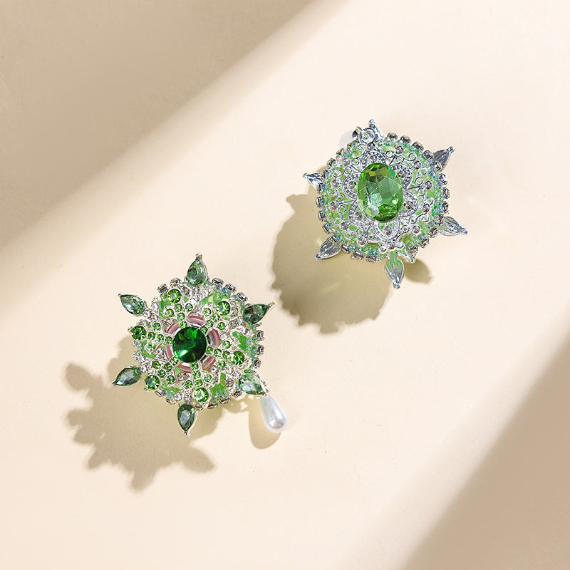 Wholesale  DIY 2pcs snowflake conversion acrylic heavy industry straight hole beads mobile phone chain key chain accessories