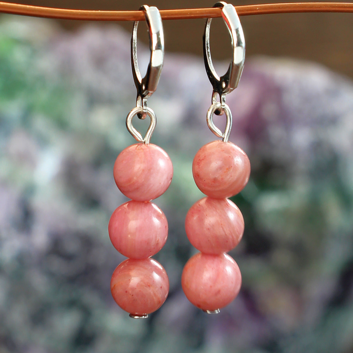 Wholesale Bohemian style natural stone earrings