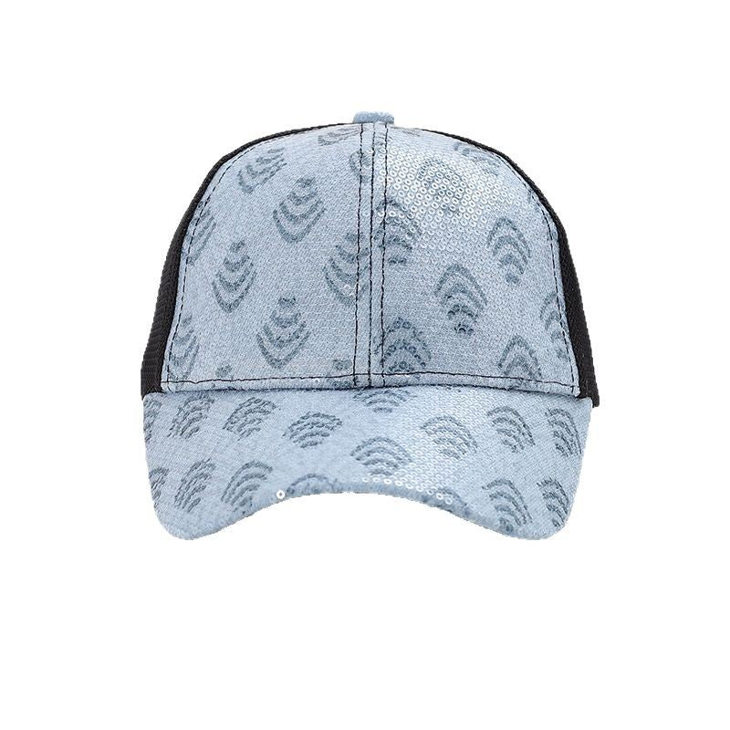 Wholesale Mesh baseball cap sun visor cap sequined leopard print mesh cap