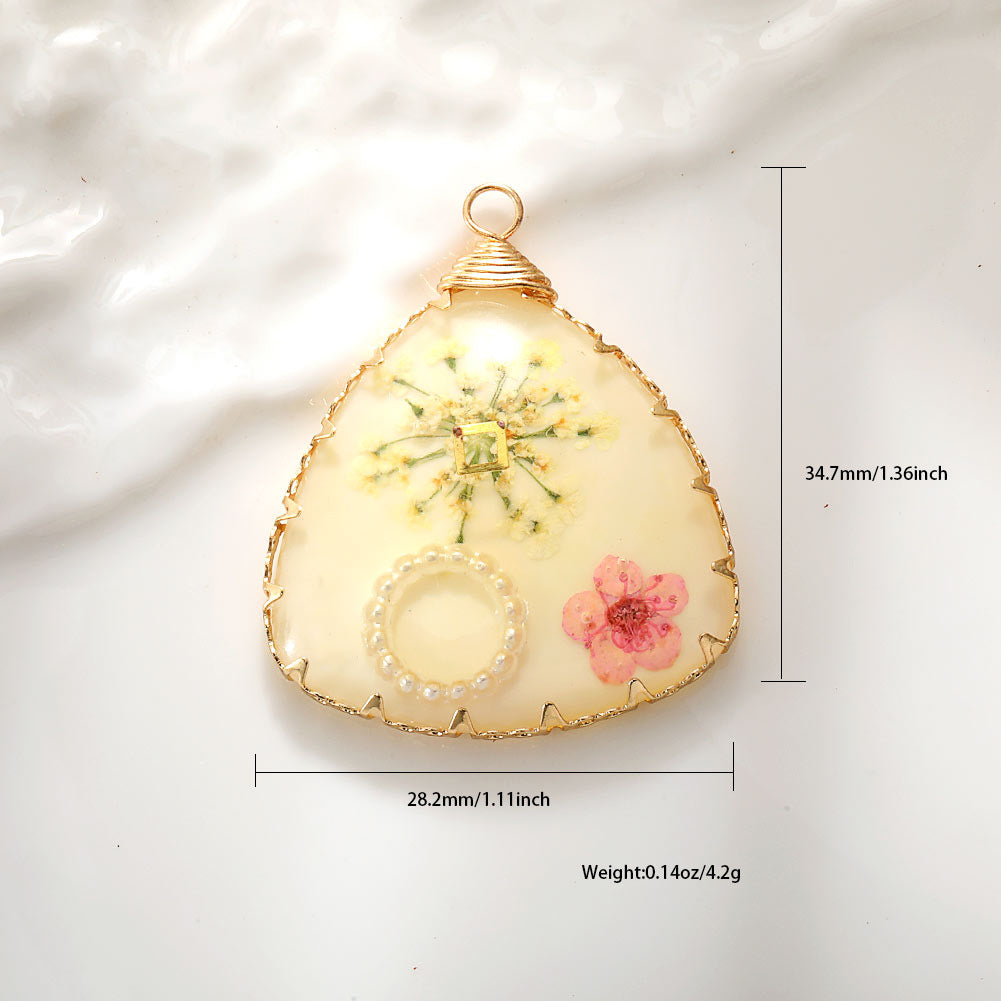 Wholesale DIY copper wire edge conch real flower dried flower pendant accessories