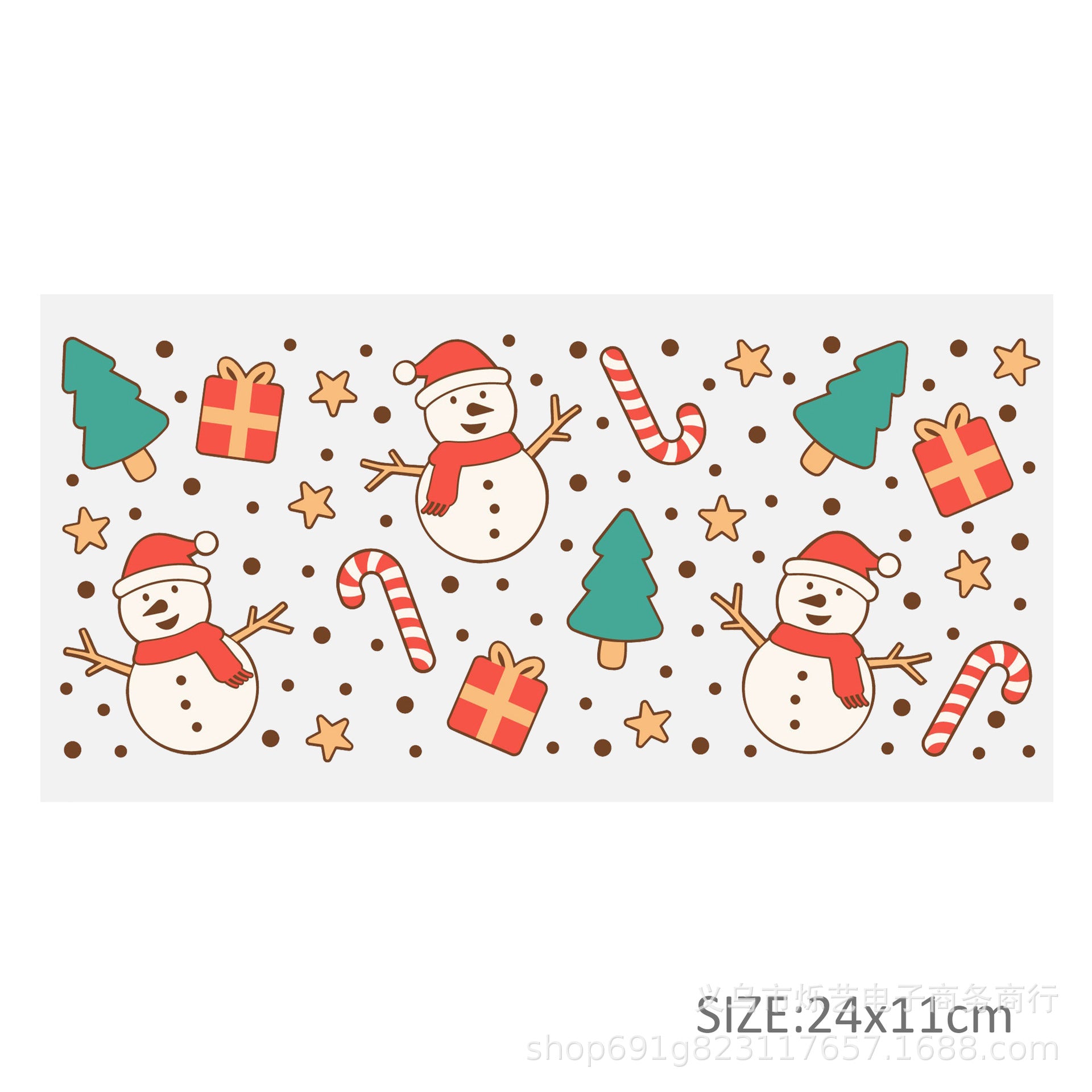 Wholesale  5pcs/pack Snowman Gingerbread Man Christmas Series 16oz Cup UV DTF Wraps