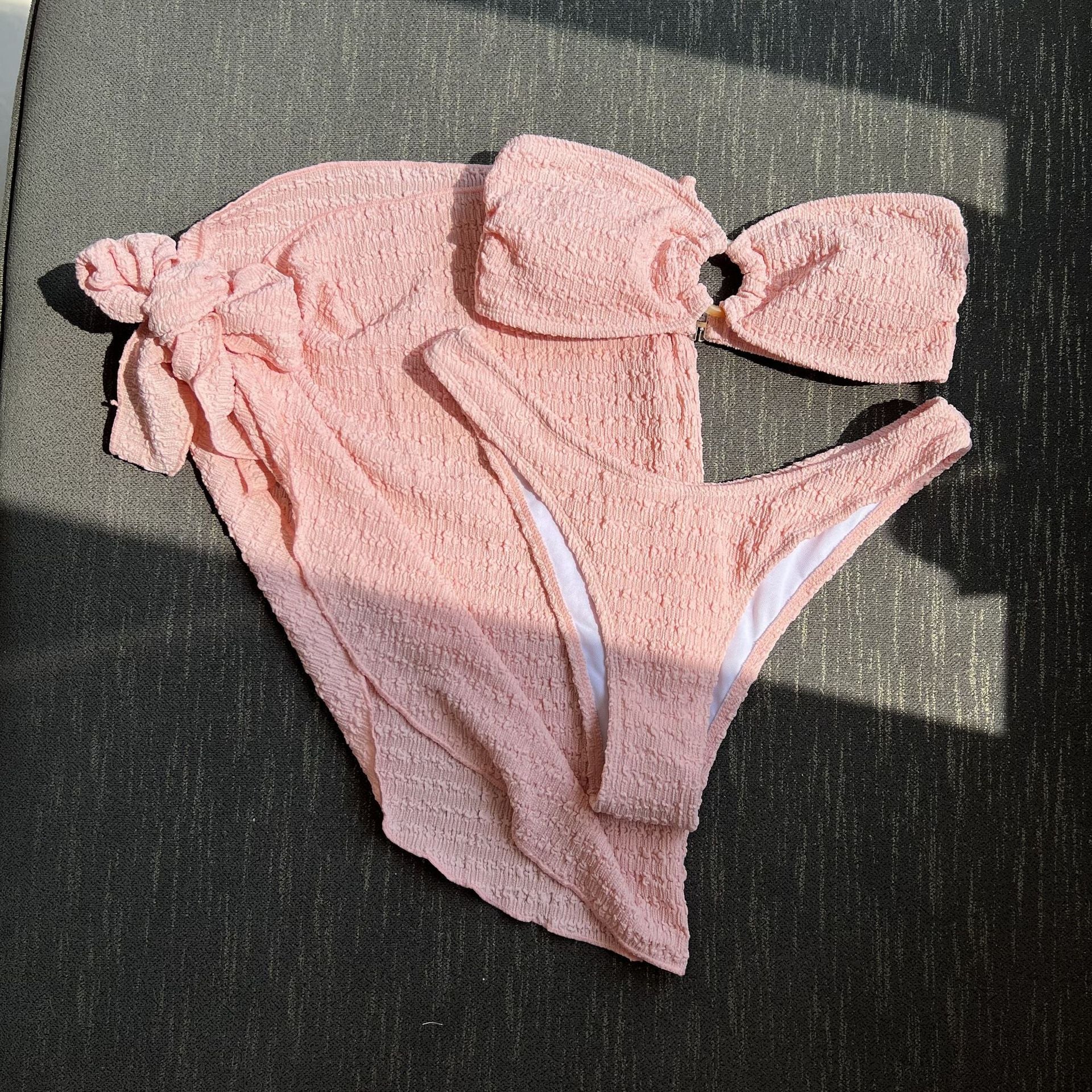 Wholesale Texture Cloth Bra Polyester Swimwear