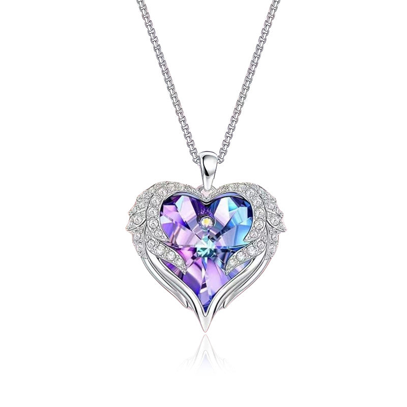 Wholesale Ocean Heart necklace heart-shaped diamond-studded pendant