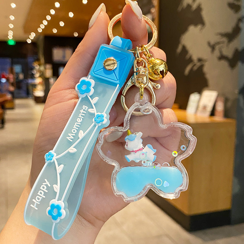 Wholesale Acrylic Quicksand Unicorn Keychain