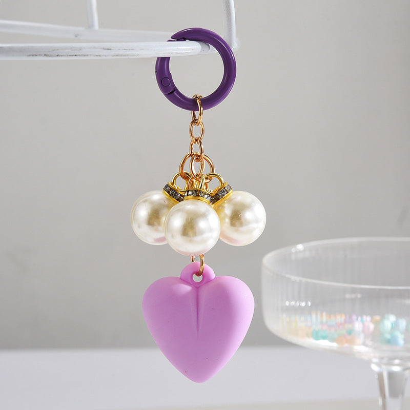 Wholesale Acrylic Heart Pearl Keychain