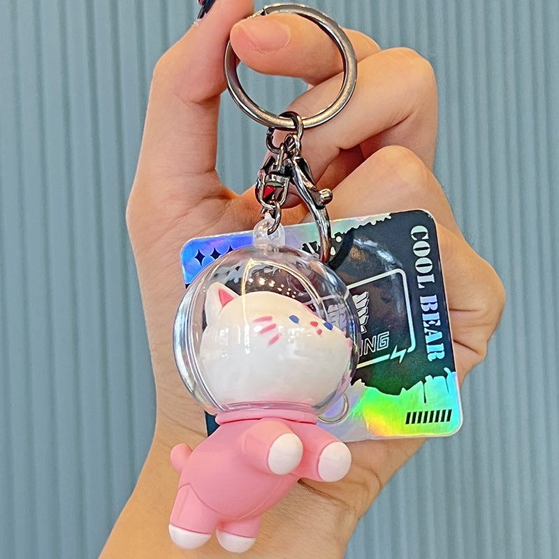 Figuras de gatos espaciales al por mayor Keychains de silicona