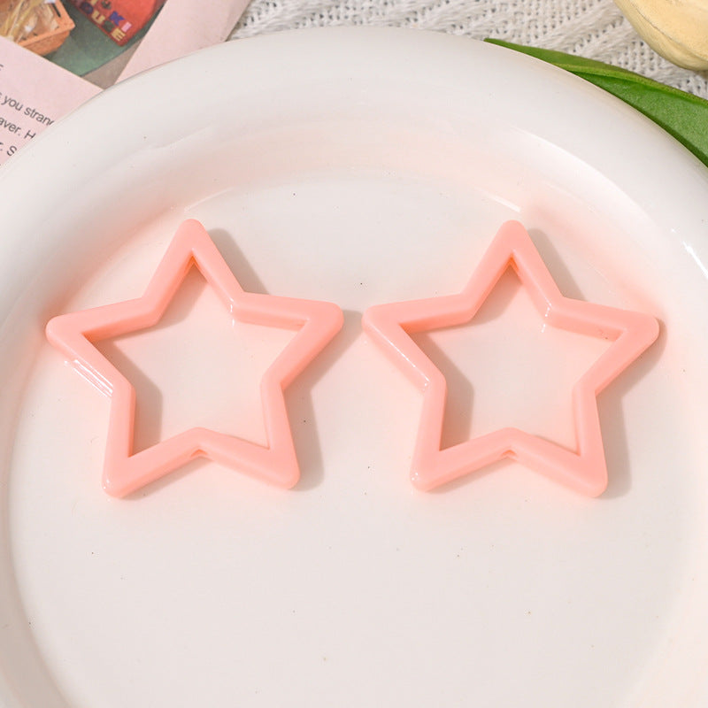 Wholesale  5pcs/pack  Large macaron-colored five-pointed star beads   Acrylic Beads