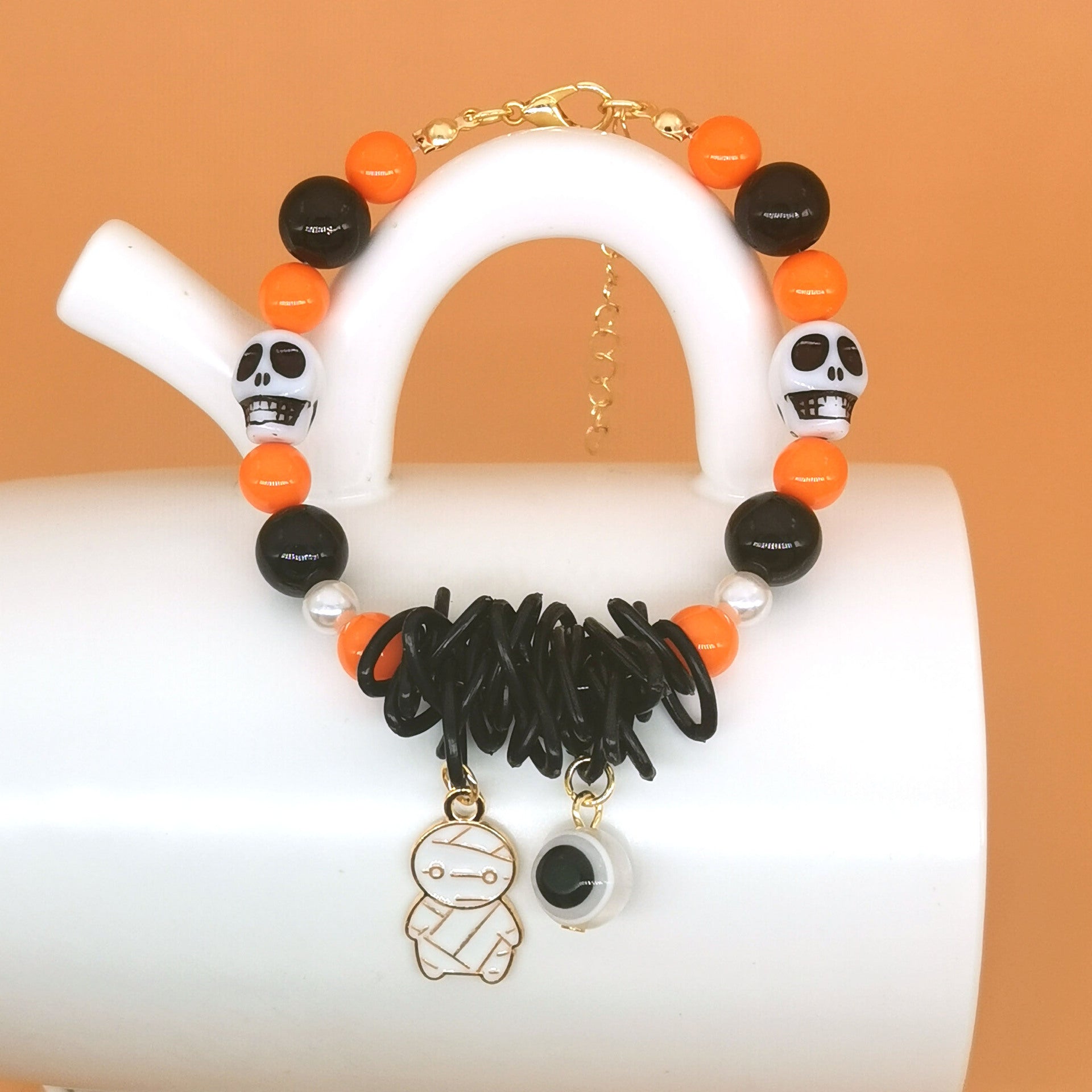 Wholesale 2PCS Halloween Pumpkin Ghost Alloy Bracelet