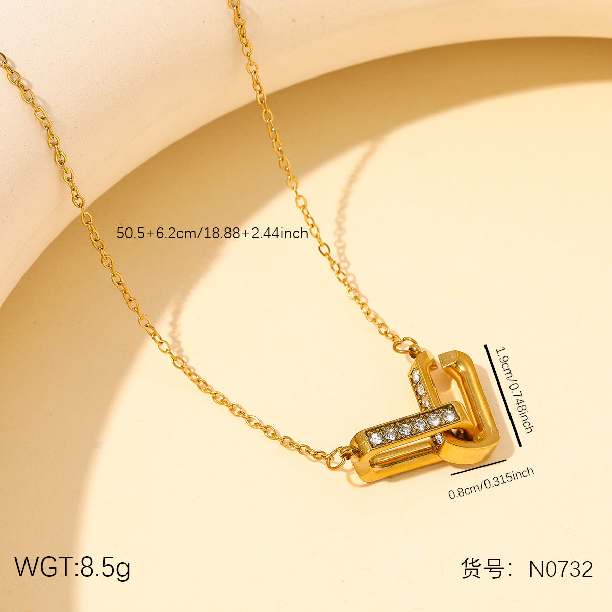 Wholesale Stainless steel jewelry women' s necklaces and earrings light luxury style