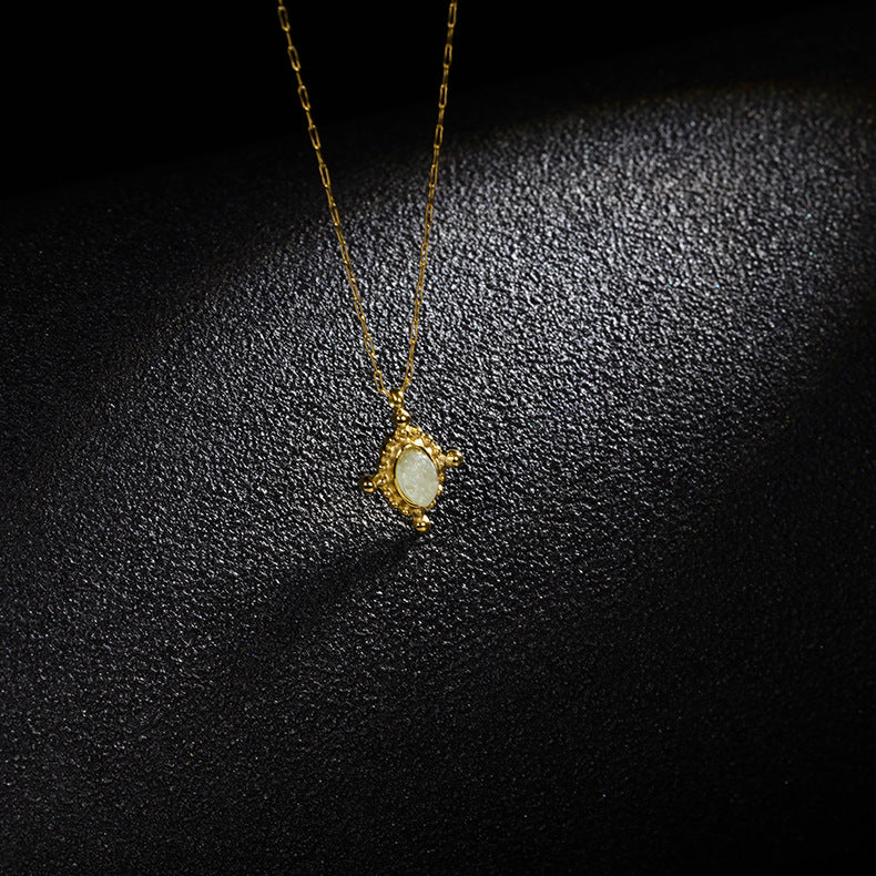 Wholesale Emerald Titanium Steel Necklace Clavicle Chain