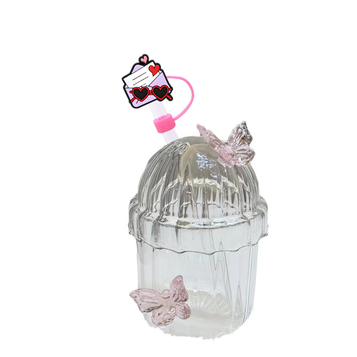 Wholesale Random 100pcs 10mm  Valentine' s Day dust plug straw accessories