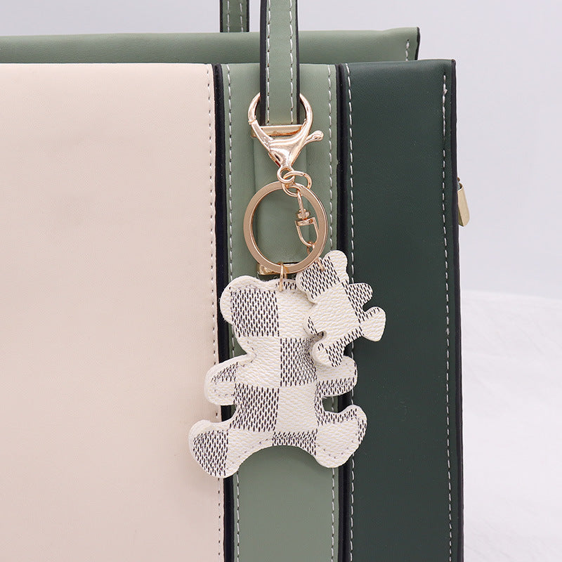 Wholesale PU Leather Bear Keychains